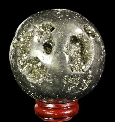 Polished Pyrite Sphere - Peru #65112